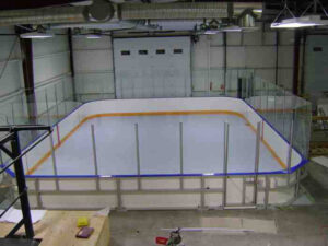 Home ice rink. Synthetic ice rink