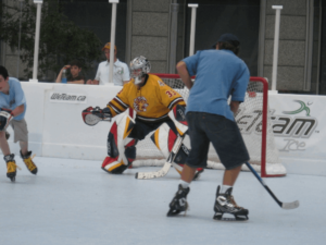 Super-Glide synthetic ice rink for ice skating hockey