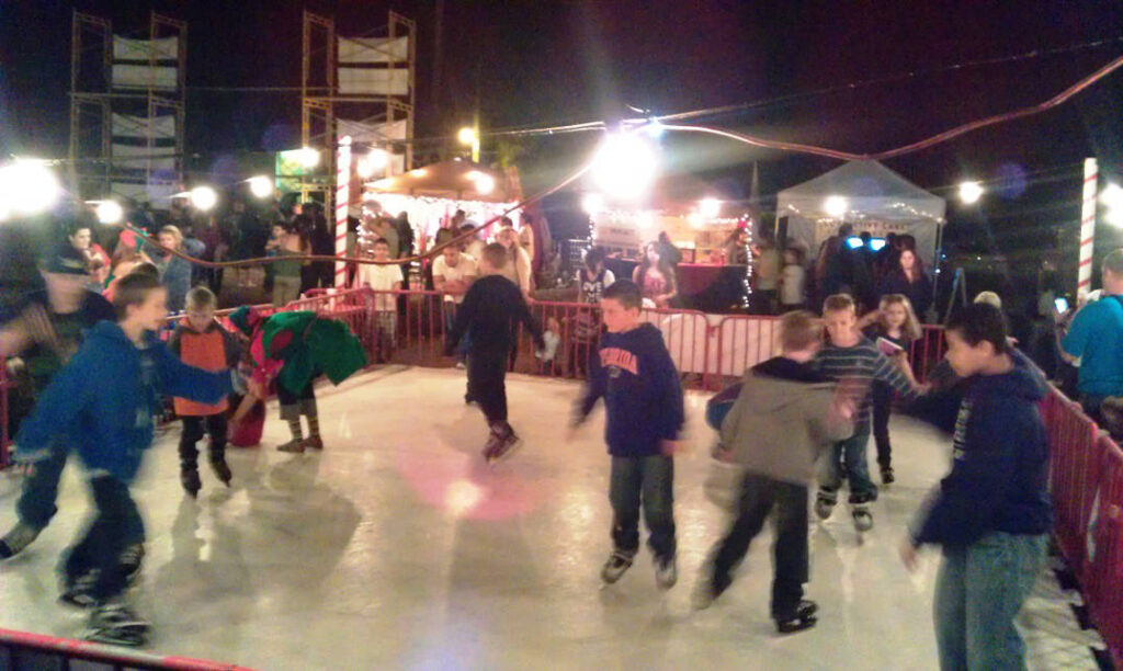 Ice skating. Ice rink. Hockey training center