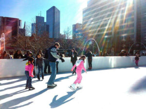 Ice Skating. Ice rink. hockey skate