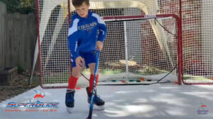 Home ice rink. Super-Glide synthetic ice rink for hockey practicing and training